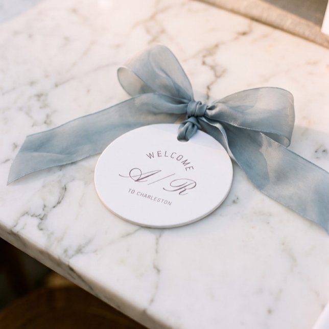 Destination Wedding Monogram Elegant Welcome Tags (Creator Uploaded)