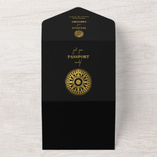 Destination Wedding Passport Compass Wedding  All In One Invitation