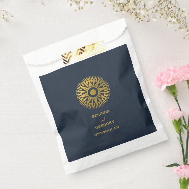 Destination Wedding Passport Compass Wedding Favou Favour Bag (Sealed)