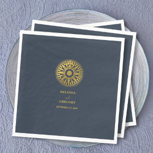 Destination Wedding Passport Compass Wedding Favou Napkin