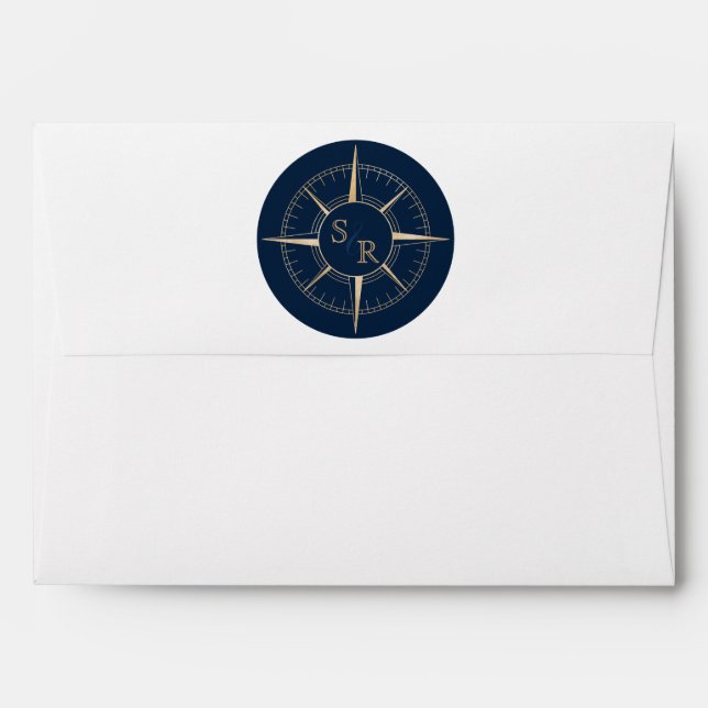 Destination Wedding Passport GlitterGold World Map Envelope (Back (Top Flap))