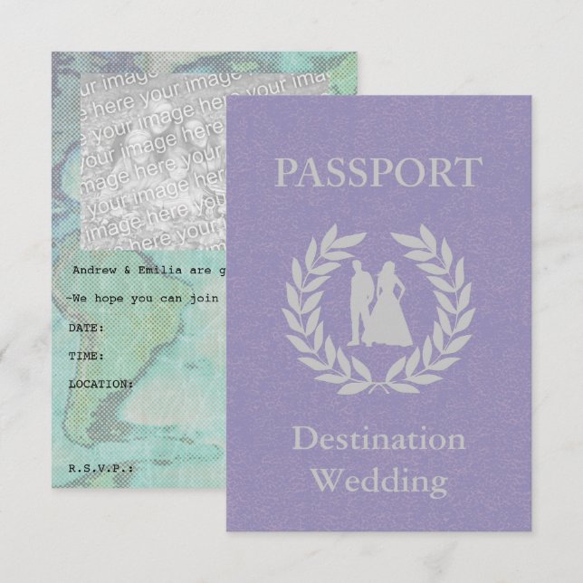 destination wedding passport invitation (Front/Back)