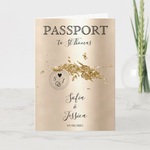Destination Wedding Passport World Map St Thomas Invitation