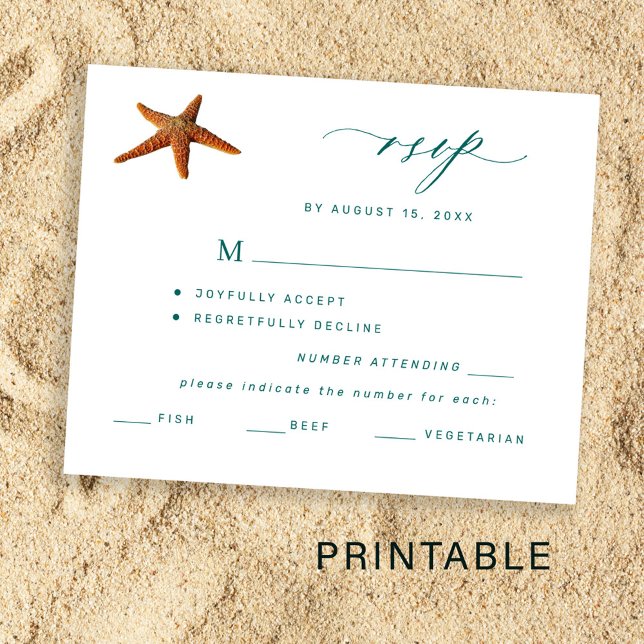 Destination wedding printable menu choice RSVP Poster (Creator Uploaded)