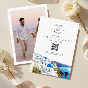 Destination Wedding QR Code Modern Photo Save The Date