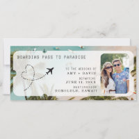 Destination Wedding QR Code Photo Boarding Pass