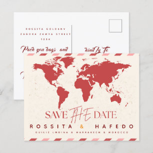 Destination Wedding Save the Date Template, Waterc Postcard