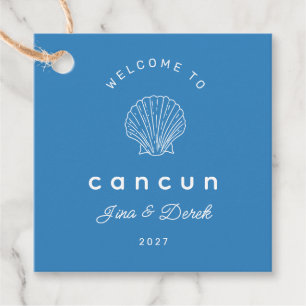 Destination Wedding Seashell Blue Wedding Welcome Favour Tags