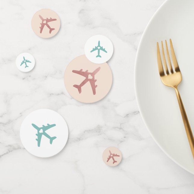 Destination Wedding Shower Travel Theme Airplane Confetti (Group)