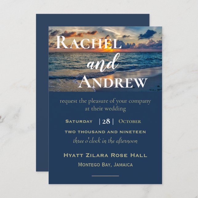 Destination Wedding Sunny Skies Wedding Invitation (Front/Back)