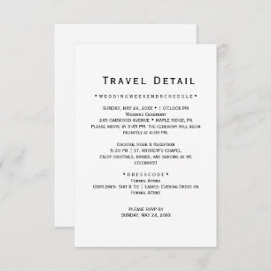 Destination Wedding Travel Details Card