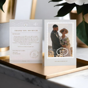 Destination Wedding Travel Theme Photo Thank You Card