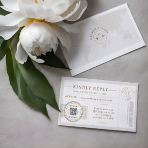 Destination Wedding Travel Theme QR Code  RSVP Enclosure Card