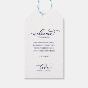 Destination Wedding Welcome Thank You Chic Script Gift Tags