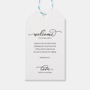 Destination Wedding Welcome Thank You Chic Script Gift Tags