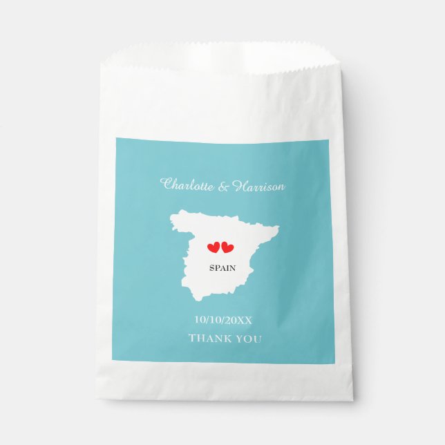 Destination Weddings Abroad Spain RSVP Favour Bag (Front)