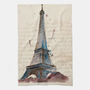 Destinations   Letters From The Eiffel Tower Kitchen Towel