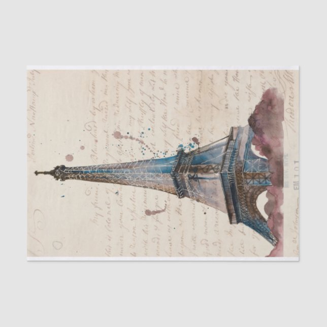 Destinations | Letters From The Eiffel Tower Tissue Paper (Front)