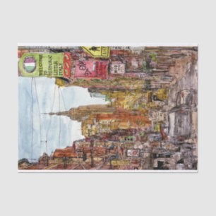 Destinations   New York City View of Little Italy Tissue Paper
