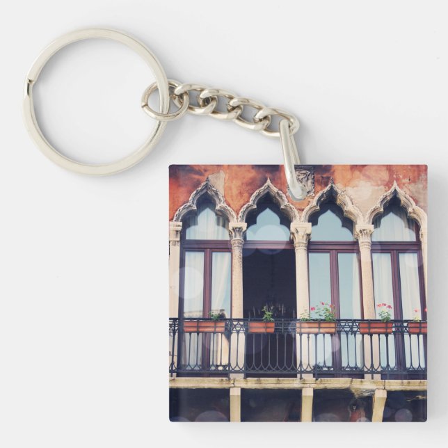 Destinations | Rustic Venice Building Keychain (Front)
