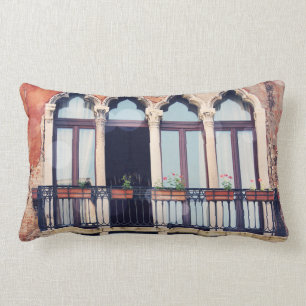 Destinations Rustic Venice Building Lumbar Pillow