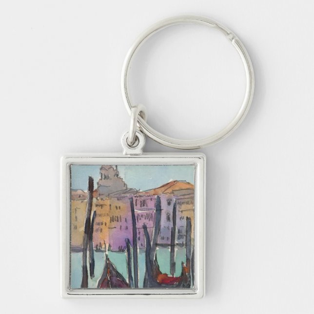 Destinations | Two Gondolas in Venice Sketch Keychain (Front)