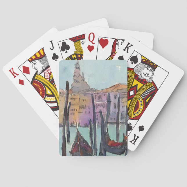Destinations | Two Gondolas in Venice Sketch Playing Cards (Back)