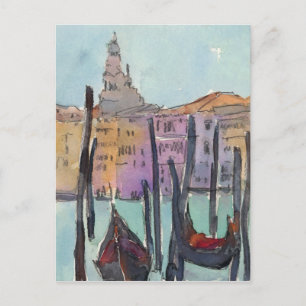 Destinations   Two Gondolas in Venice Sketch Postcard