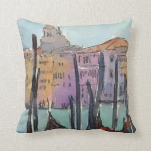 Destinations   Two Gondolas in Venice Sketch Throw Pillow