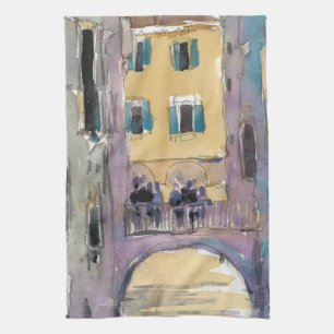 Destinations   Venice Canal Bridge View Kitchen Towel