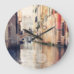 Destinations   Venice Gondolas Photograph Large Clock