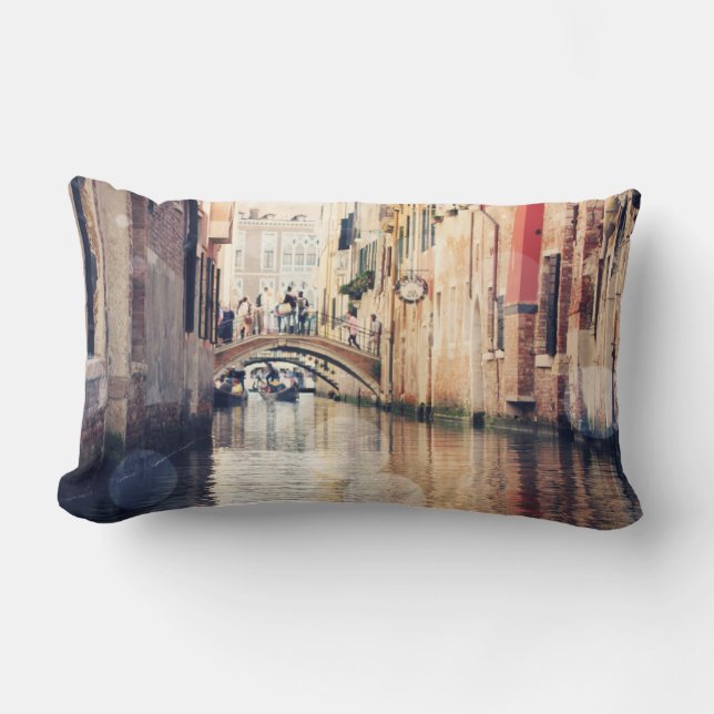 Destinations | Venice Gondolas Photograph Lumbar Pillow (Front)