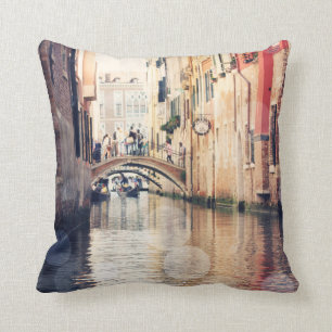 Destinations Venice Gondolas Photograph Throw Pillow