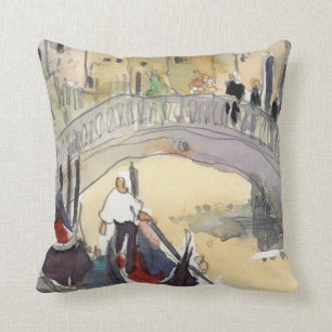 Destinations Venice Plein Air Gondola Ride Throw Pillow