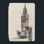Destinations | Vintage Letters From Big Ben iPad Mini Cover<br><div class="desc">Explore a wide range of products from Zazzle with this amazing piece of artwork; Letters from Big Ben by Melissa Wang. This watercolor and ink design along with many others on the store are brought to you by World Art Group. Depicted here is Elizabeth tower, which houses the famous bell...</div>