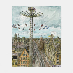 Destinations   Watercolor European Swing Ride Fleece Blanket