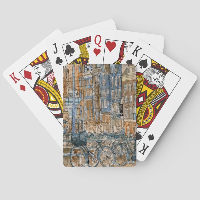 Destinations | Watercolor New York City View Playing Cards (Back)