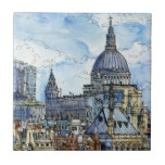 Destinations | Watercolor River Thames Waterfront Tile<br><div class="desc">Discover the wonderful artwork designed by the talented Melissa Wang. Her artwork is very visual and vibrant. You can picture yourself within the city thanks to her transparency. With the building structure being gothic, roman and modern it really could be anywhere. We think that is exactly what Melissa wants for...</div>