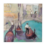 Destinations | Watercolor Venice Gondola Ride Tile<br><div class="desc">Venice Plein Air is an amazing sketch painted with bright watercolors by the artist, Samuel Dixon. The painting depicts a Venetian waterway complete with traditional gondolas and the shapes of people overlooking the water from one of the city's many bridges. Although clearly a sketch, the colours blend in a way...</div>