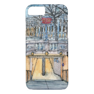 Destinations Watercolor Vintage Metro Entrance Case-Mate iPhone Case