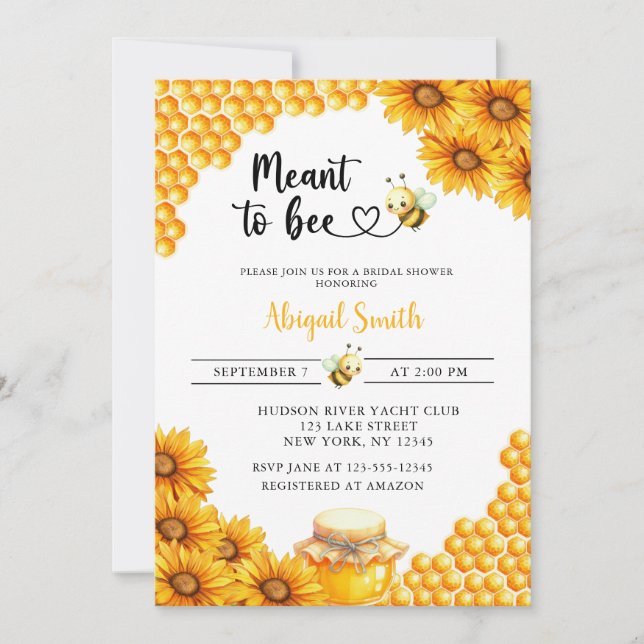 DESTINÉ À BEE BRIDAL SHOWOWER Invitation (Devant)