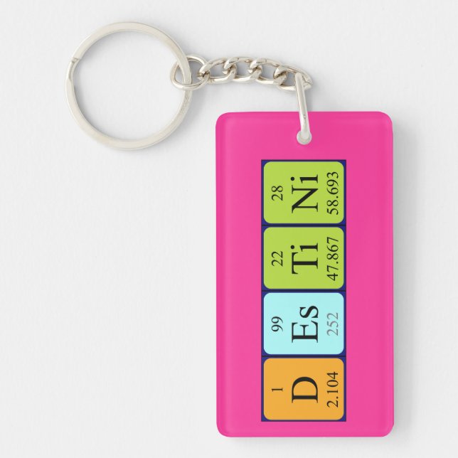Destini periodic table name keyring (Front)