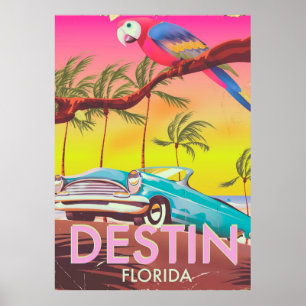 Destinin Florida USA vintage travel poster. Poster