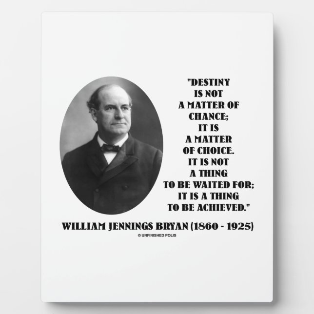 Destiny A Matter Of Choice Achieved Bryan Quote Plaque (Front)