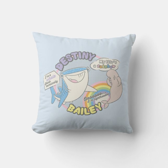 Destiny & Bailey Comic Graphic Throw Pillow (Front)