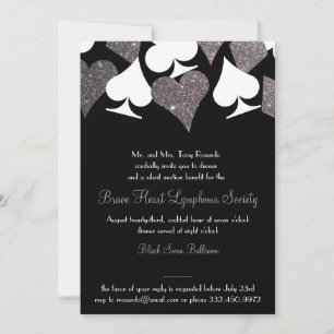 Destiny Las Vegas Casino Party Faux Silver Glitter Invitation