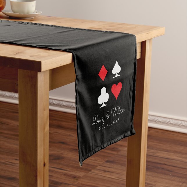 Destiny Las Vegas Red Black Reception Table Runner (In Situ)