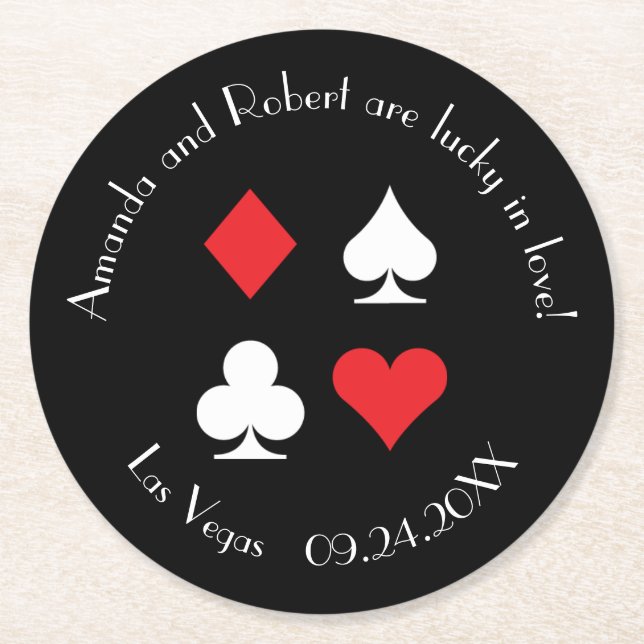 Destiny Las Vegas Wedding Custom Cocktail Coaster (Front)