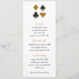 Destiny Las Vegas Wedding Menu Faux Gold Glitter