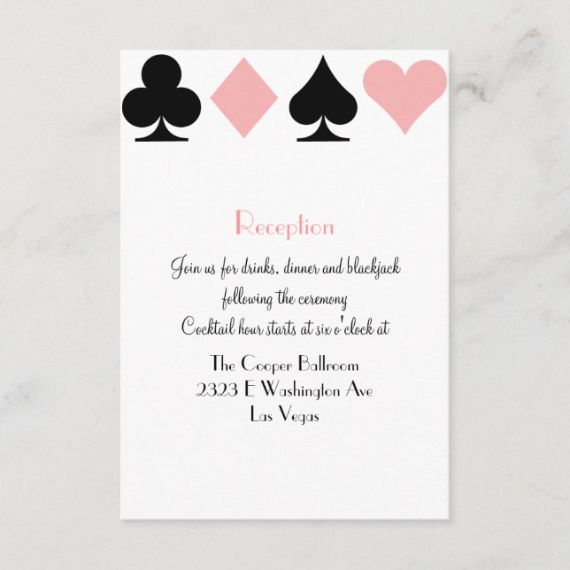 Destiny Las Vegas Wedding Reception Extra Info Enclosure Card (Front)
